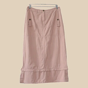 Vintage 90s y2k Pink Long Maxi High‎ Waisted Skirt Size Large Fall Winter Skirt